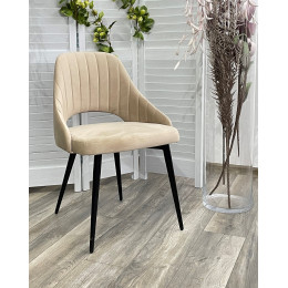 Стул FANTINE-LS БЕЖЕВЫЙ #5, велюр / черный каркас М-City