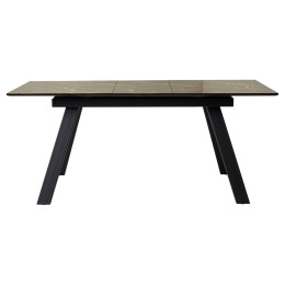 Стол Морис 140 БРАУН, стекло / черный М-City