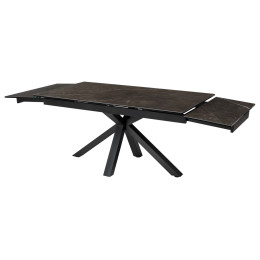 Стол ALTO 160 KL-135 Темно-серый мрамор матовый, итальянская керамика/ BLACK М-City