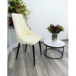 Стул Руссо Premier 01 Сливочный, велюр / черный каркас M-City БЕЗ НДС