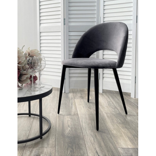 Стул MAX серый #27, велюр / черный каркас М-City