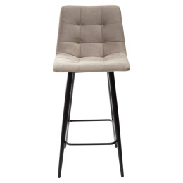 Полубарный стул CHILLI-QB латте #25, велюр / черный каркас (H=66cm) М-City