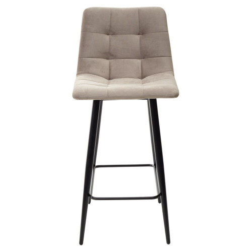 Полубарный стул CHILLI-QB латте #25, велюр / черный каркас (H=66cm) М-City