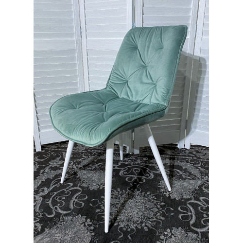 Стул MONACO UF910-15 LIGHT GREEN, велюр/белый каркас M-City