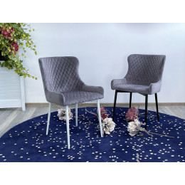 Стул САЛЬЕРИ, цвет темно-серый #C07, велюр / черный каркас М-City