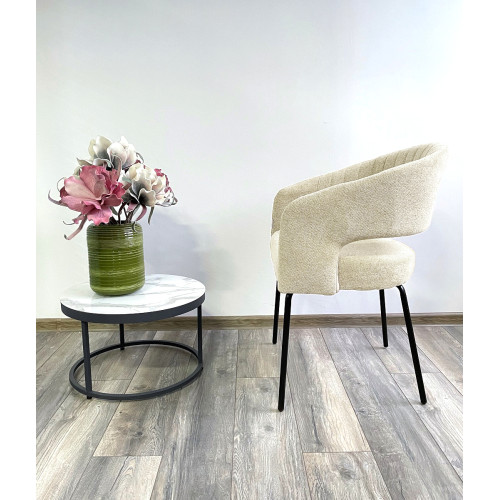 Стул SNUG WZ2042-01 молочный фактурный велюр/ черный каркас, M-City