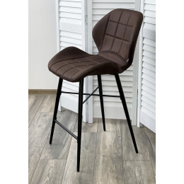 Полубарный стул MARCEL COWBOY-#800 темно-коричневый (H=65cm), ткань микрофибра М-City