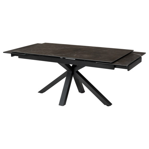 Стол ALTO 160 KL-135 Темно-серый мрамор матовый, итальянская керамика/ BLACK М-City