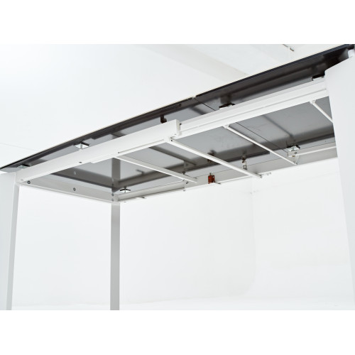 Стол CORNER 120 HIGH GLOSS STATUARIO керамика/ белый каркас М-City