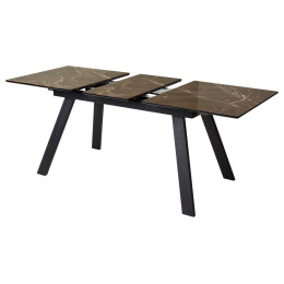 Стол Морис 140 БРАУН, стекло / черный М-City