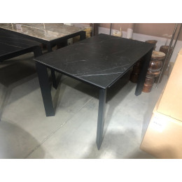 Стол CORNER 120 MATT BLACK MARBLE SINTERED STONE/ BLACK М-City