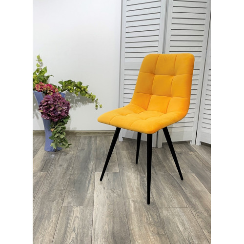 Стул CHILLI-Q оранжевый #H20, велюр / черный каркас М-City