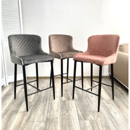 Полубарный стул ARTEMIS BLUVEL-38 LATTE (H=65cm), велюр М-City