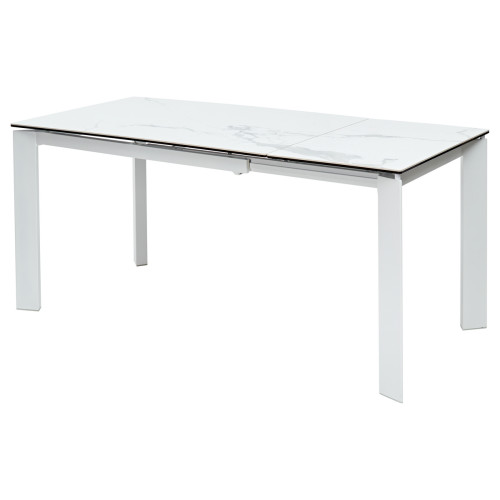 Стол CORNER 120 HIGH GLOSS STATUARIO керамика/ белый каркас М-City