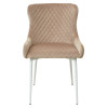 Стул САЛЬЕРИ, цвет бежевый #C03, велюр / белый каркас М-City