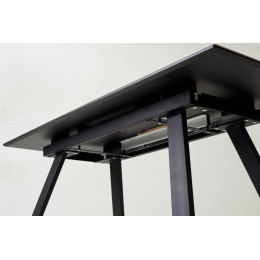 Стол Морис 140 БРАУН, стекло / черный М-City