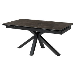 Стол ALTO 160 KL-135 Темно-серый мрамор матовый, итальянская керамика/ BLACK М-City