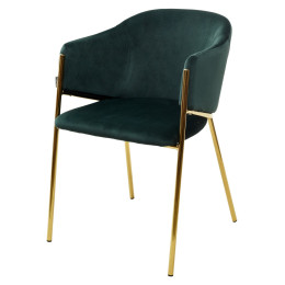 Стул DILL BLUVEL-78 GREEN, велюр/ золотой каркас, М-City