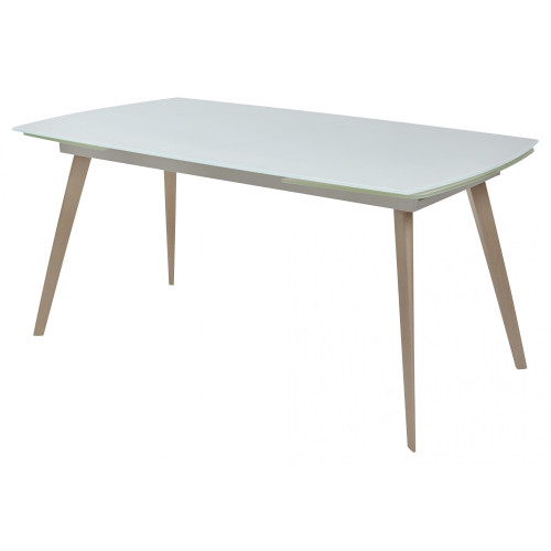 Стол ELIOT 140 Super white glass+Wood М-City