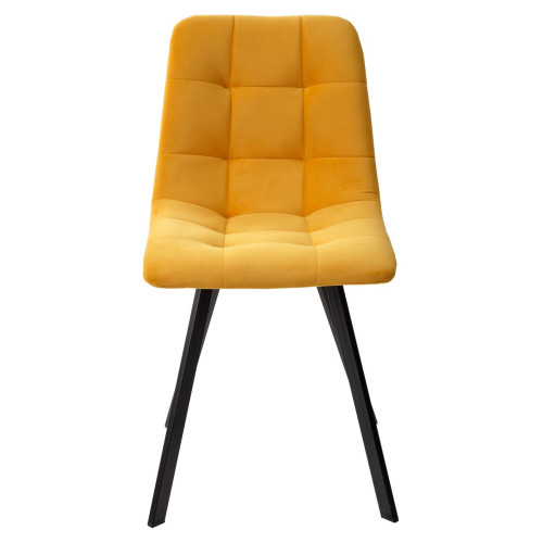 Стул CHILLI-Q SQUARE оранжевый #H20, велюр / черный каркас М-City