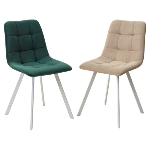 Стул CHILLI-Q SQUARE зеленый #19, велюр / белый каркас М-City