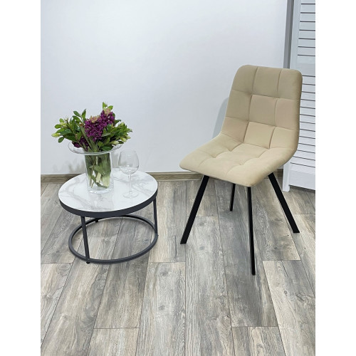 Стул CHILLI-Q SQUARE темный беж #H07, велюр / черный каркас М-City