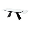 Стол Купер 160 Белый мрамор, стекло / черный каркас М-City