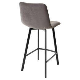 Полубарный стул CHILLI-QB SQUARE графит #14, велюр / черный каркас (H=66cm) М-City
