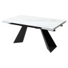 Стол Купер 160 Белый мрамор, стекло / черный каркас М-City