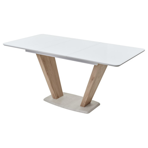 Стол Прага 120 БЕЛЫЙ, стекло/ ВЯЗ М-City