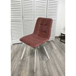 Стул CHILLI-Q SQUARE розовый #15, велюр / белый каркас М-City