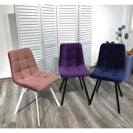 Стул CHILLI-Q SQUARE розовый #15, велюр / белый каркас М-City