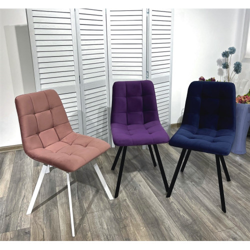 Стул CHILLI-Q SQUARE розовый #15, велюр / белый каркас М-City