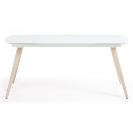 Стол ELIOT 140 Super white glass+Wood М-City