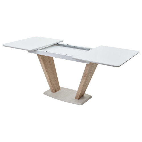 Стол Прага 120 БЕЛЫЙ, стекло/ ВЯЗ М-City