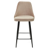 Полубарный стул NEPAL-PB БЕЖЕВЫЙ #5, велюр/ черный каркас (H=68cm) М-City