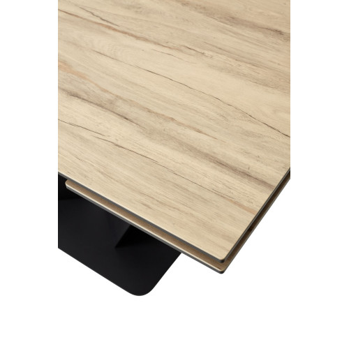 Стол Ниагара 140 Светлое дерево, итальянская керамика / черный каркас М-City