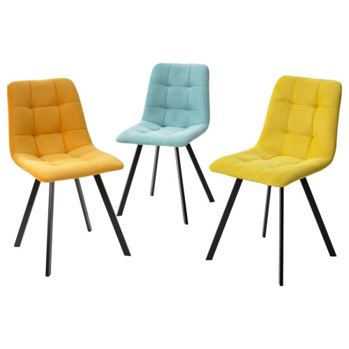 Стул CHILLI-Q SQUARE оранжевый #H20, велюр / черный каркас М-City