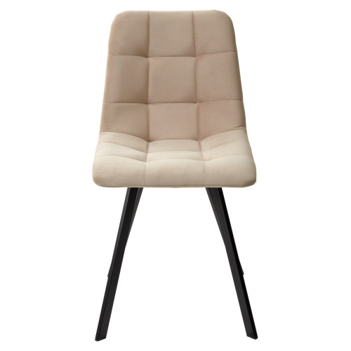 Стул CHILLI-Q SQUARE темный беж #H07, велюр / черный каркас М-City