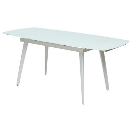 Стол ELIOT 120 FROSTED SUPER WHITE белое матовое стекло/ белый каркас М-City