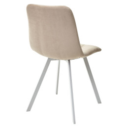 Стул CHILLI-Q SQUARE бежевый #5, велюр / белый каркас М-City