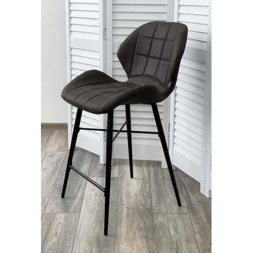 Полубарный стул MARCEL COWBOY-#104 темно-серый (H=65cm), ткань микрофибра М-City