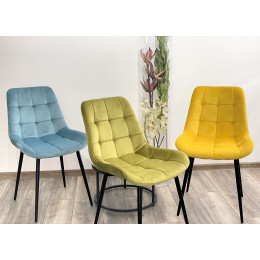Стул ХОФМАН, цвет желтый #H19, велюр / черный каркас 4 шт./1 к М-City