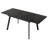 Стол АРУБА 140 ЧЕРНЫЙ МРАМОР, стекло / черный каркас М-City