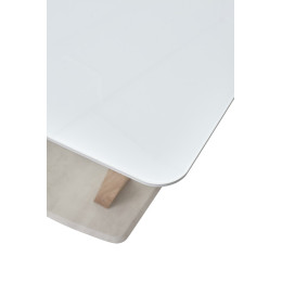 Стол Прага 120 БЕЛЫЙ, стекло/ ВЯЗ М-City