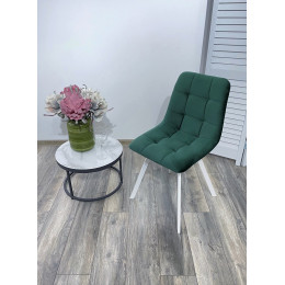Стул CHILLI-Q SQUARE зеленый #19, велюр / белый каркас М-City