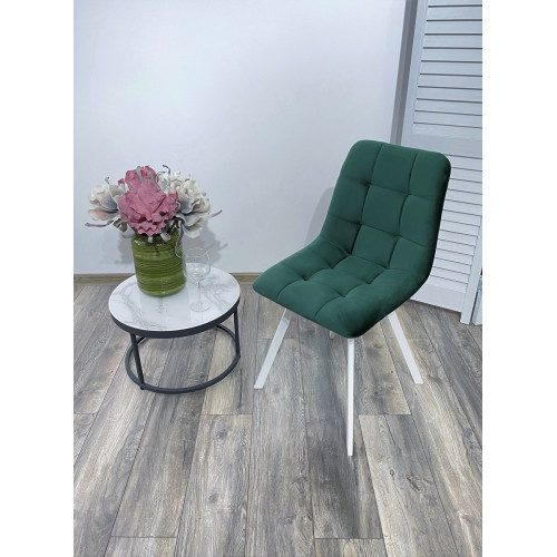 Стул CHILLI-Q SQUARE зеленый #19, велюр / белый каркас М-City