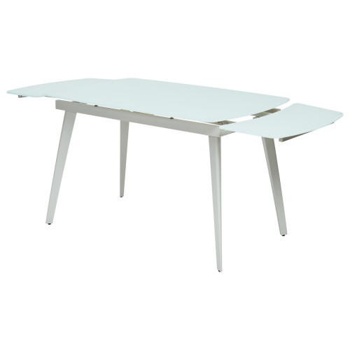 Стол ELIOT 120 FROSTED SUPER WHITE белое матовое стекло/ белый каркас М-City