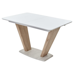 Стол Прага 120 БЕЛЫЙ, стекло/ ВЯЗ М-City