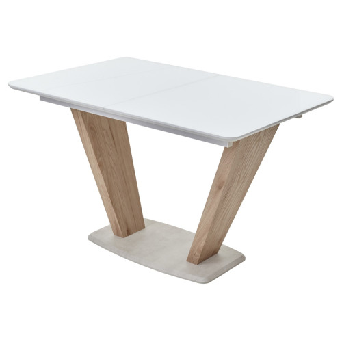 Стол Прага 120 БЕЛЫЙ, стекло/ ВЯЗ М-City